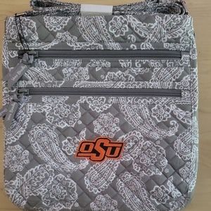 OKLAHOMA STATE OSU Triple Zip Hipster Purse Vera Bradley NWT